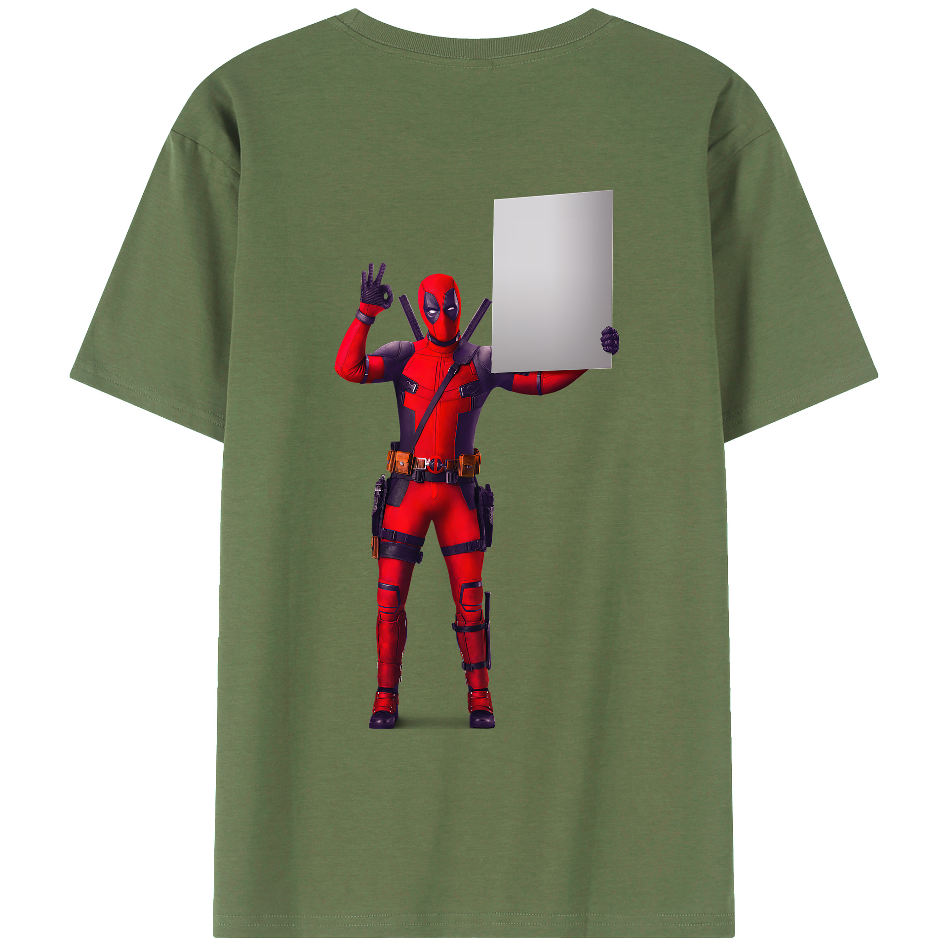 （画像用） Deadpool デッドプール 綿100％ メンズ半袖Tシャツ（バックプリント） 通気性